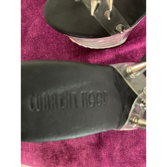 CURRENT MOOD Dolls Kill Devil in Heaven Clear Spike Studded Shoes 6 FLARE HEEL - Picture 3 of 5